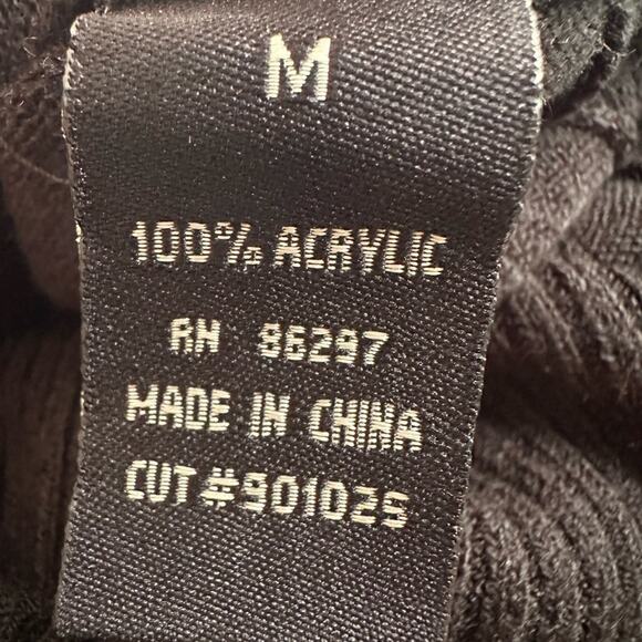 BCBGMaxAzria Black Wide Sleeves Turtleneck Sweater Medium Pullover Y2K - Picture 5 of 6